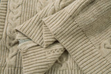 DAXUEN beige cable knit full-zip cardigan