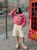 DAXUEN Textured cargo shorts with pockets and a unique pattern — model photo