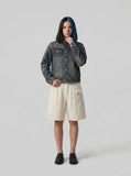 DAXUEN Textured cargo shorts with pockets and a unique pattern — model photo