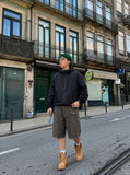 DAXUEN Textured cargo shorts with pockets and a unique pattern — model photo