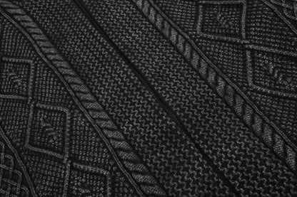 Textured Dark Grey Full-Zip Knit Cardigan
