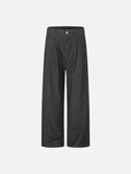 DAXUEN dark grey textured wide-leg pants
