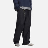 DAXUEN dark grey textured wide-leg pants
