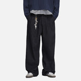 DAXUEN dark grey textured wide-leg pants