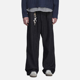DAXUEN dark grey textured wide-leg pants