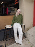 DAXUEN dark grey textured wide-leg pants — model photo