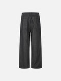 DAXUEN dark grey textured wide-leg pants