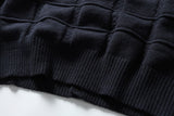 DAXUEN dark navy textured grid oversized cardigan