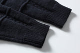 DAXUEN dark navy textured grid oversized cardigan