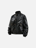 DAXUEN dark brown faux leather bomber jacket