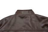 DAXUEN dark brown faux leather bomber jacket