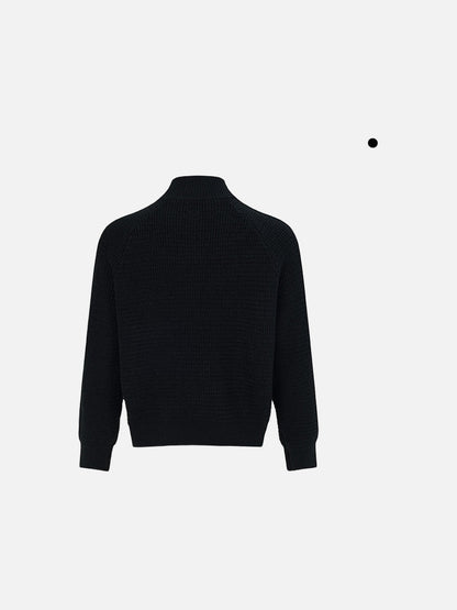 DAXUEN Textured full-zip cardigan sweater — model photo