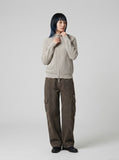 DAXUEN Textured full-zip cardigan sweater — model photo