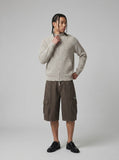 DAXUEN Textured full-zip cardigan sweater — model photo