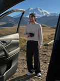 DAXUEN Textured full-zip cardigan sweater — model photo