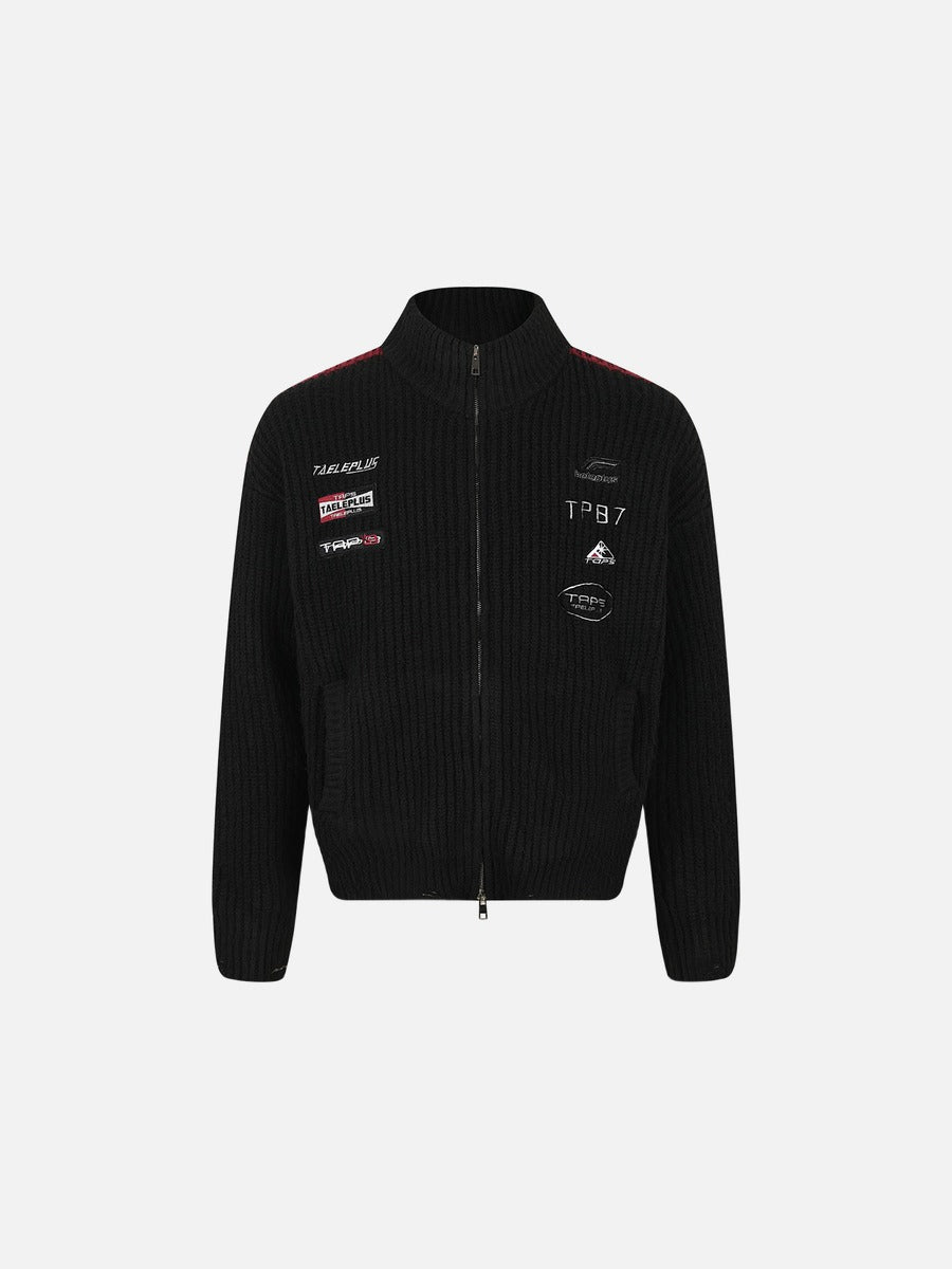 Textured Full-Zip Jacket with Patches 07