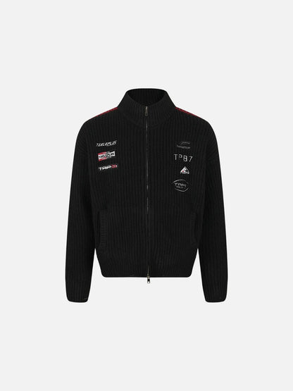 Textured Full-Zip Jacket with Patches 07