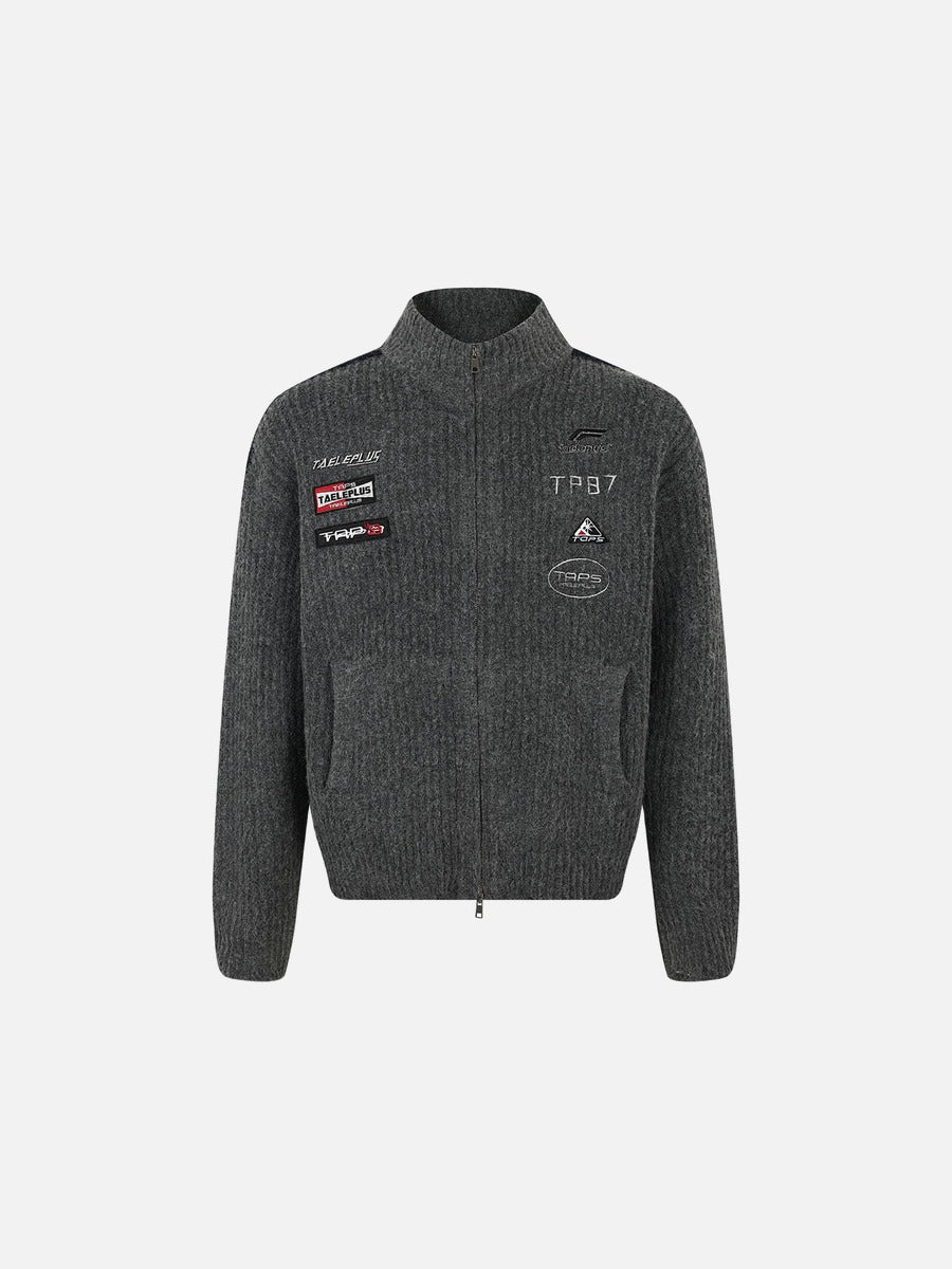 Textured Full-Zip Jacket with Patches 07