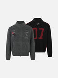 Textured Full-Zip Jacket with Patches 07