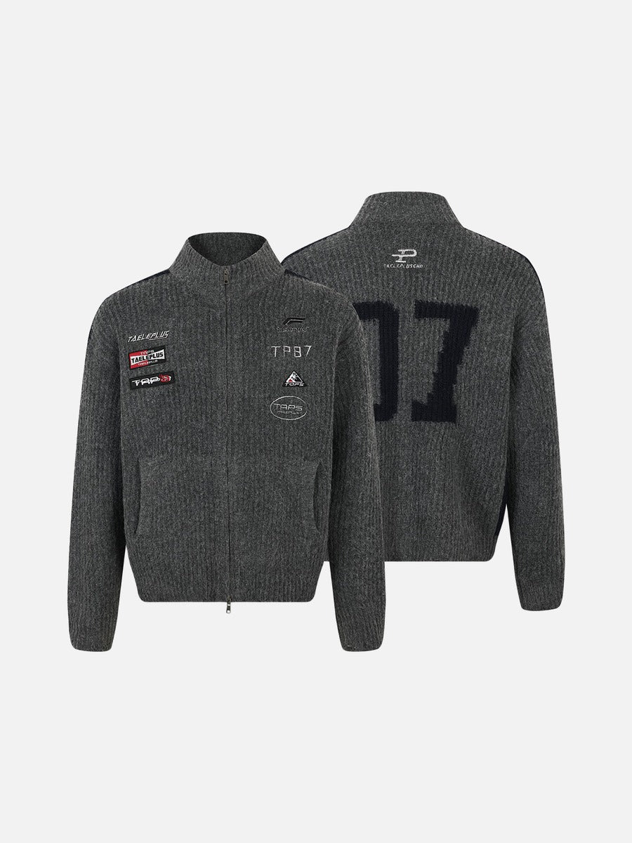 Textured Full-Zip Jacket with Patches 07