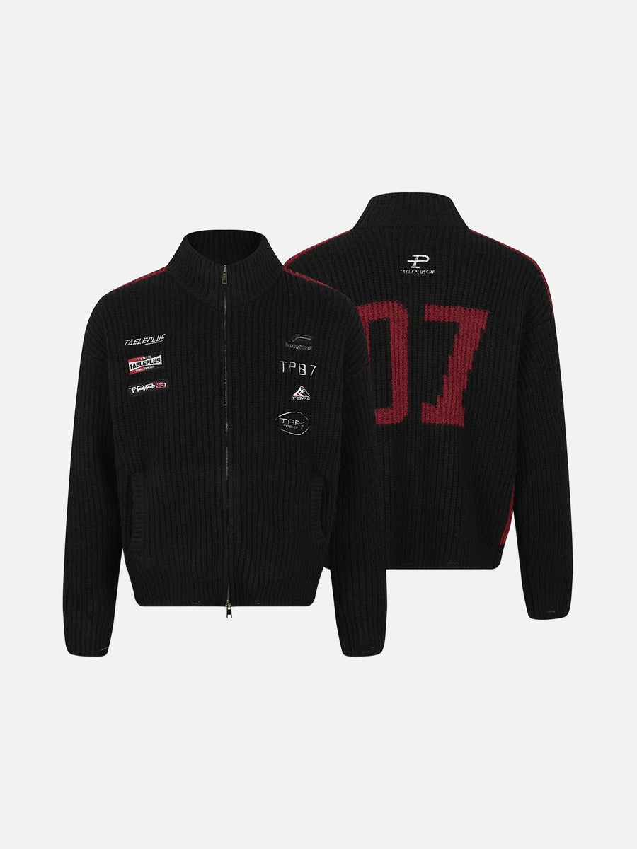 Textured Full-Zip Jacket with Patches 07