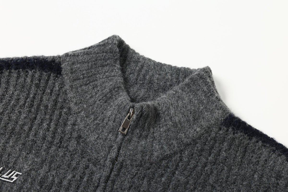 Textured Full-Zip Jacket with Patches 07
