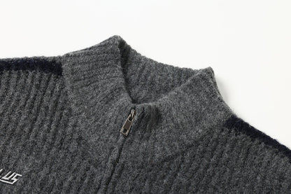 Textured Full-Zip Jacket with Patches 07