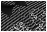 DAXUEN black and grey striped textured graphic polo shirt