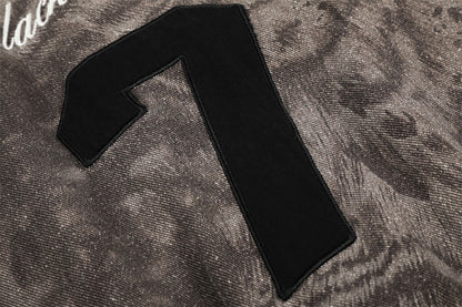 Textured Animal Pattern Full-Zip Jacket