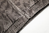 Textured Animal Pattern Full-Zip Jacket