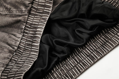 Textured Animal Pattern Full-Zip Jacket