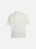 DAXUEN Textured short-sleeve Henley shirt in cream and light grey