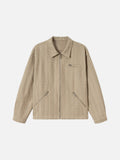Textured Khaki Long-Sleeve Jacket
