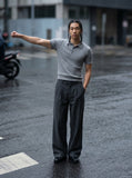 DAXUEN Men's short sleeve textured knit polo shirt — model photo