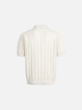 DAXUEN Short-sleeved knitted polo shirt with vertical stripes