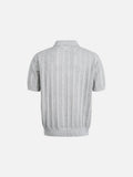 DAXUEN Short-sleeved knitted polo shirt with vertical stripes