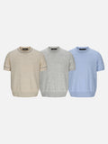 DAXUEN Men's short sleeve knitted sweater with textured knit