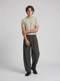 DAXUEN Men's short sleeve knitted sweater with textured knit — model photo