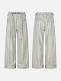 DAXUEN light grey wide-leg striped pants