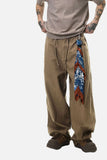 DAXUEN black wide-leg linen pants
