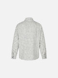 DAXUEN textured navy and grey plaid button-up shirt