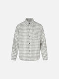 DAXUEN textured navy and grey plaid button-up shirt