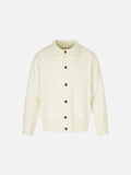 DAXUEN navy textured grid knit cardigan
