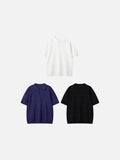 DAXUEN solid white textured open-knit polo shirt