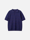Textured Open-Knit Polo Shirt