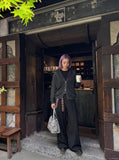 DAXUEN Oversized hooded cardigan jacket in dark charcoal grey and dark brown