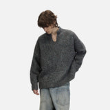 DAXUEN Textured oversized sweater with mock neck — model photo