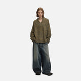 DAXUEN Textured oversized sweater with mock neck