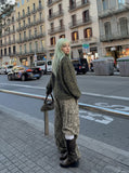 DAXUEN Textured oversized sweater with mock neck — model photo