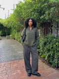 DAXUEN Textured oversized sweater with mock neck — model photo